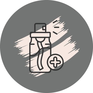 Şişede su ve artı işareti var.