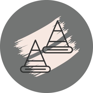 Gri arkaplanda iki trafik konisi