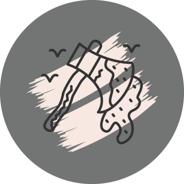 Yuvarlak Gri Arkaplanda Balta Simgesi 