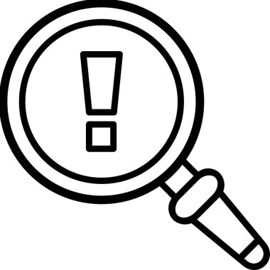 Ünlem işaretini vurgulayan büyüteç.