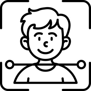 Yüz Tanıma Modern Simgesinin vektör çizimi