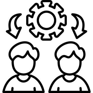 Takım Yönetimi web simgesi vektör illüstrasyonu