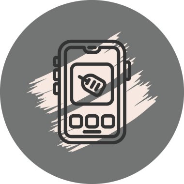 Ekranda üç düğmeli akıllı telefon fiyat etiketi simgesi görüntüleniyor