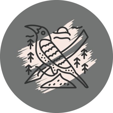 Chestnut başlıklı Oropendol ikon vektör illüstrasyon tasarımı