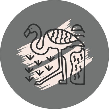 Büyük Flamingo basit vektör simgesi     