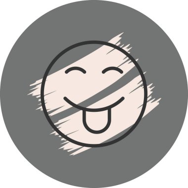 Çizgi film karalama simgesi web işareti, beyaz arkaplanda izole edilmiş emoji simgesi