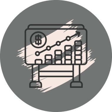 Strateji modern simgesinin vektör çizimi