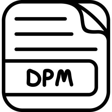 dpm etiketi ve satırları içeren belge simgesi