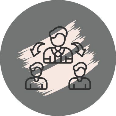 Yön gösteren okları olan üç kişi.