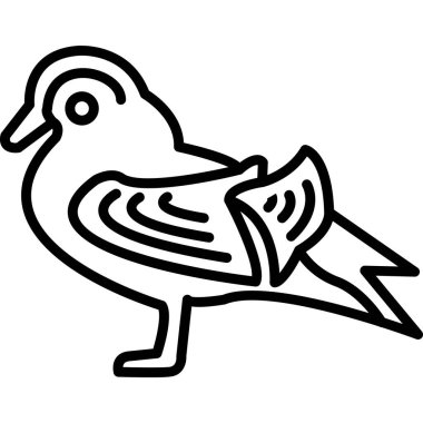 Mandarin Ördek simgesi vektör çizimi tasarımı