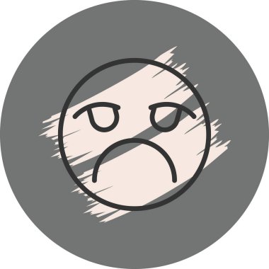 Çizgi film karalama simgesi web işareti, beyaz arkaplanda izole edilmiş emoji simgesi