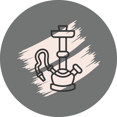 Gri arkaplanda basit nargile çizimi