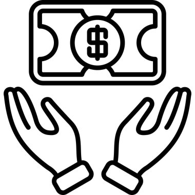 Doları açık avuçların üzerinde tutan eller