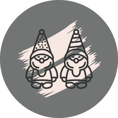 Şenlikli şapkalar giyen iki cüce çizgi film.