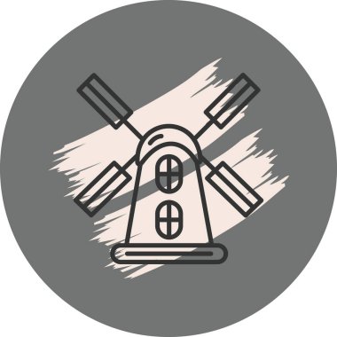 Gri arkaplanda basit yel değirmeni simgesi