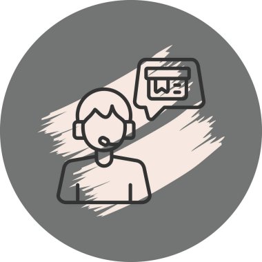 Müşteri destek hattı simgesi, vektör illüstrasyonu