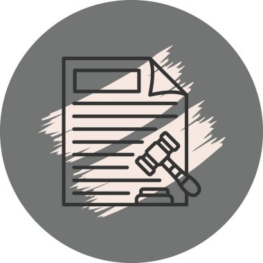 Tokmak ve kağıt üzerindeki satırları içeren yasal belge