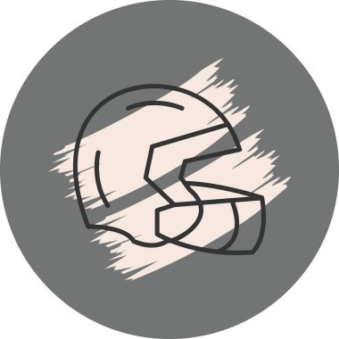 Gri arkaplanda basit bir futbol kaskı çizgisi