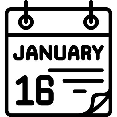16 Ocak takvim simgesi, vektör illüstrasyonu               