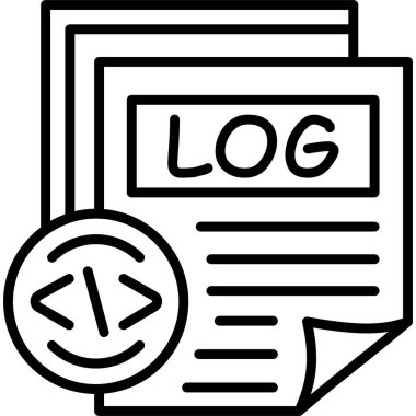 Kod sembollü siyah beyaz Günlük Kaydı Dosyası belgesi
