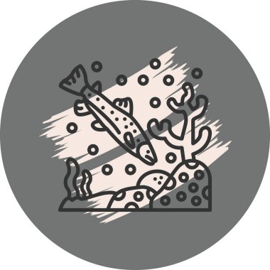 Trout ikon vektör çizimi tasarımı