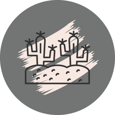 Kaktüs Hattı Simgesi, Basit Görüntü Beyaz Arkaplanda İzole Edildi