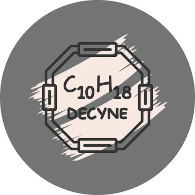 Decyne molekülünün kimyasal yapısı, basit web simgesi