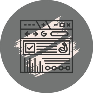 Web Sitesi Satır Simgesi, Basit Görüntü Beyaz Arkaplanda İzole Edildi