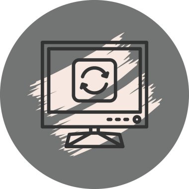 Bilgisayar ekranı simgeyi tazeleme simgesini gösteriyor