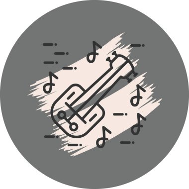 Banjo Müzik Web simgesi vektör illüstrasyonu