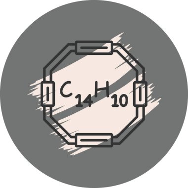 Antrakene molekülünün kimyasal yapısı, basit web simgesi