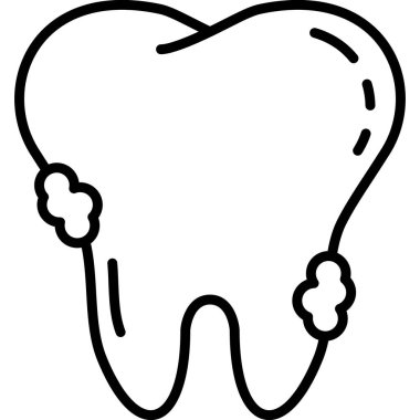 Baloncuklu basit diş çizgisi