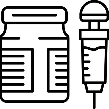 Aşı simgesi basit düz illüstrasyon