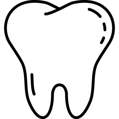 Temiz diş ve kökleri olan tek sağlıklı insan dişi. Uygulama için basit bir simge.