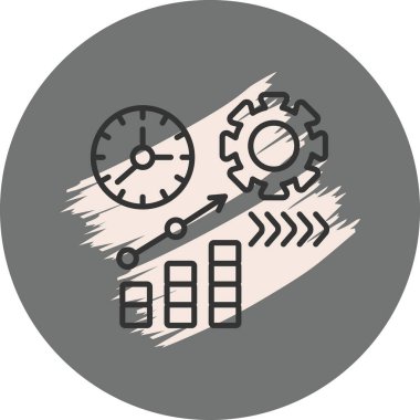 İş performans ölçümlerini gösteren dişli saat grafiği