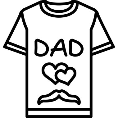 Babamın kalp bıyığının olduğu tişört tasarımı.