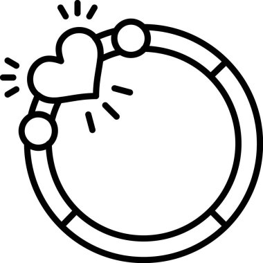 Yüzüğün içindeki basit kalp çizgisi