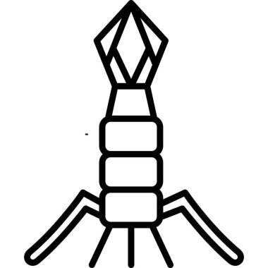 Bakteriyofaj. Web simgesi basit tasarım