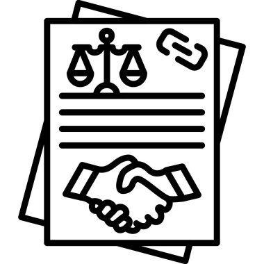 İş sözleşmesinin ana hatlarıyla simgesi. Anlaşma Belgeleri