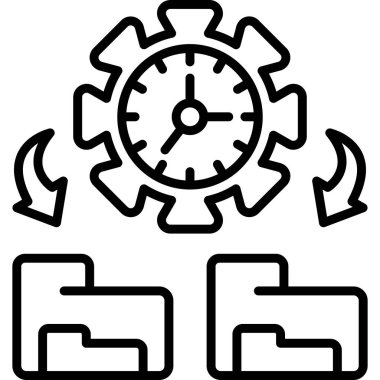 zaman yönetimi web simgesi, vektör illüstrasyonu          