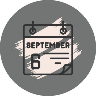 6 Eylül Gri Arkaplanda Simge 