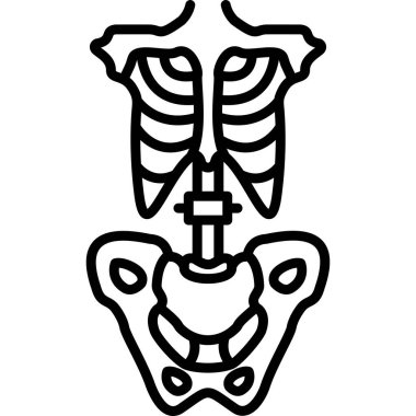 Göğüs kafesi Simgesi vektör çizimi tasarımı