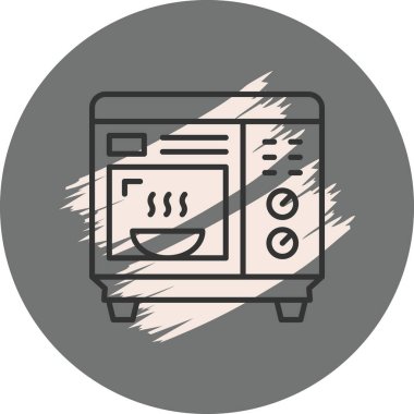 Beyaz zemin üzerinde gri daire şeklinde Mikrodalga Simgesi