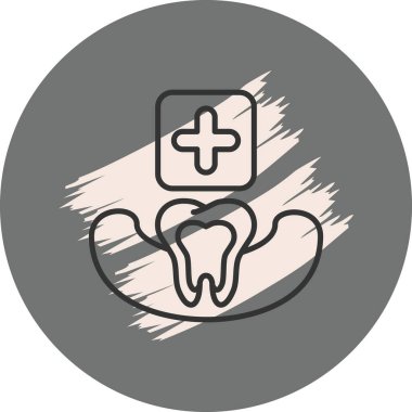 Diş ve tıbbi haçı temsil eden diş simgesi