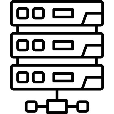 Sunucuların vektör illüstrasyonu ve teknoloji simgesi