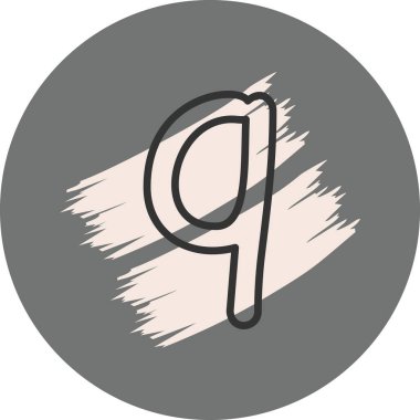 Küçük Harf Q web simgesi vektör illüstrasyonu