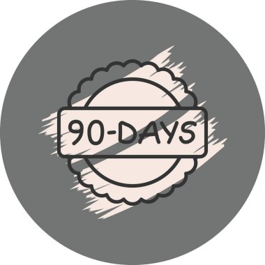 90 Gün simgesi. Uygulamalar veya web sayfaları için uygun yaratıcı doğrusal logo