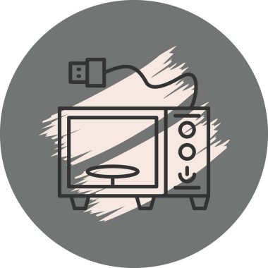 Güç kablosu ve fişi olan mikrodalga fırın.