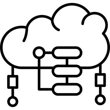 Cloud Logging Icon, Illustration on White Background