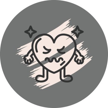 İğrençleştirilmiş Kalp Simgesi Web Vektörü İllüstrasyonu